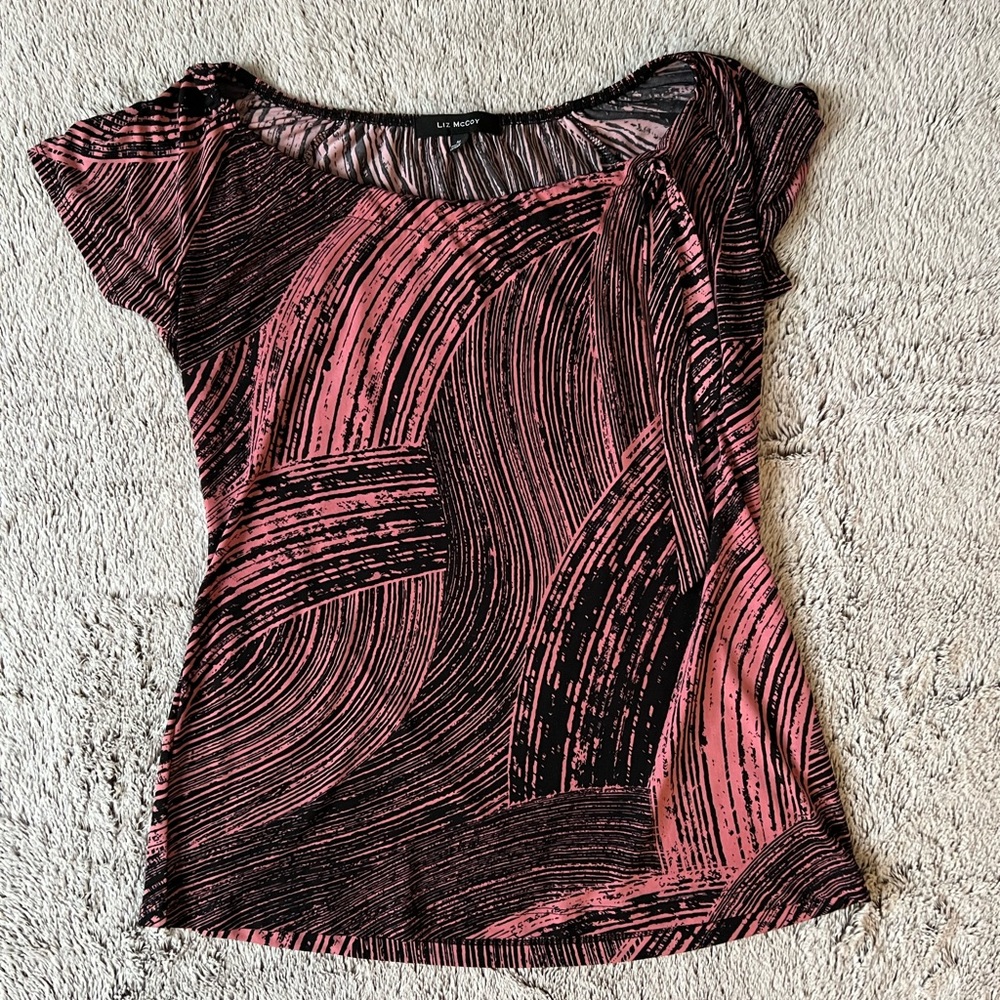 Black and Pink Short Sleeve Shirt - NWOT